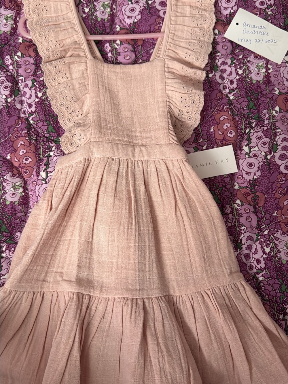 Jamie Kay Blush Pink Muslin Ruffle Sundress for Girls